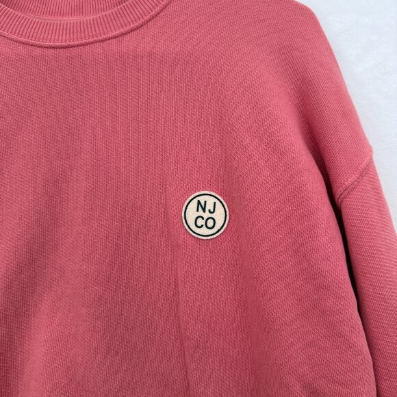 Nudie Jeans Sweatshirt Mens S Pink Fleece Pullover Logo Embroidered - Picture 7 of 9